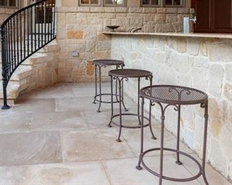 Lot #499 — Three (3) Bar Stools Iron — 17” Diameter x 25” Tall
