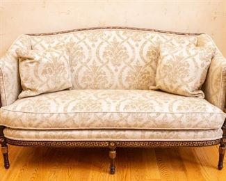 Lot #20 — Theodore Alexander Undulating Sofa Settee Althorp Living History Collection
* Width:&nbsp;65 1/2"
* Height:&nbsp;37 1/2"
* Depth:&nbsp;32"