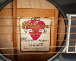 Label for Lot #G4 — 1994 Gibson Harley Davidson Limited —&nbsp;PRICES LISTED UNDER THE DESCRIPTION SECTION (Click "View More" to expand)

