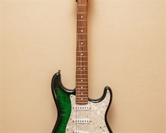 Lot #G17 — Triggs Archtop Guitar 2002 Fender Stratocaster — Green with Gold —&nbsp;PRICES LISTED UNDER THE DESCRIPTION SECTION (Click "View More" to expand)
