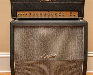 Lot #G21 1968 Super PA Marshall — 100 Watt Amp $5000 with Slant Box Cabinet Rare Collector with Original Celestion Greenbacks 