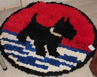 Hooked Scotty dog rug
