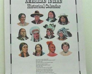 1975 American Indian Calendar by Schlitz beer