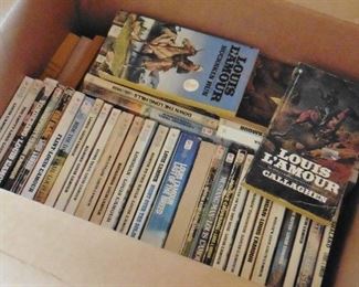 Box full of Louis L'Amour paperbacks. Would like to sell as lot