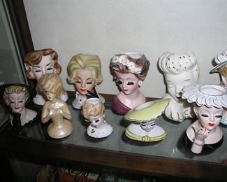 Item 50:
Assortment of Head Vases - Napco, Lefton's, Glamour Girls. Priced from approx. $15 to $45 each.
