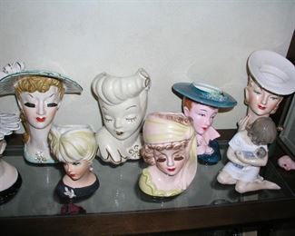 Item 50:
Assortment of Head Vases - Napco, Lefton's, Glamour Girls. Priced from approx. $15 to $45 each.
