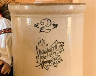 2 Gallon Monmouth Pottery Co. Stoneware Crock