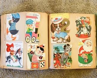 (sample of greeting cards inside scrapbook)