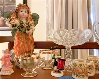 Glassware, Angel Figurines, Vintage Porcelain