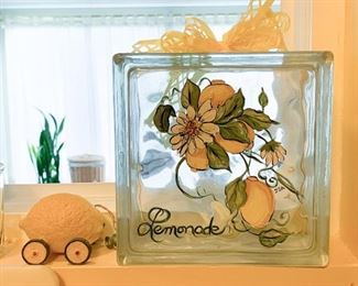 Hand Painted Glass Block