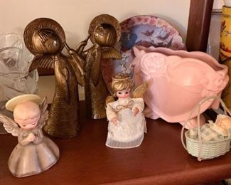 Pink Pottery Vase, Vintage Figurines, Christmas Decor