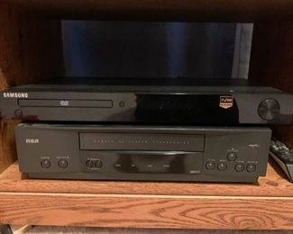 Samsung DVD Player, RCA VHS Player