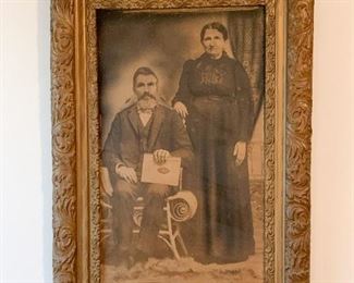 Antique Framed Photo of Couple