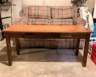 Vintage Oak Table with Drawers