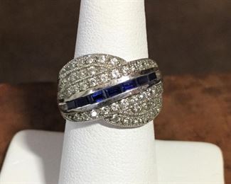 Victoria Wieck sterling ring size 6 1/4. Face of ring is 7/8" wide by 1/2" high. Signed MEDA, stamped 925 CHINA. $98