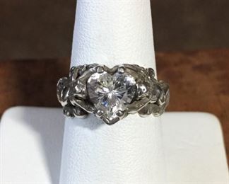 Kabana sterling ring size 8. Features a 3d cherub holding the stone up on each side. Signed KABANA, stamped STERLING. $78