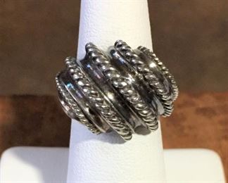 Vintage Napier ring size 5 1/4. Face of ring is 3/4" x 3/4".   Signed NAPIER, stamped STERLING. $70