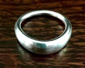 Pandora sterling silver polished dome ring, size 7.5.  Signed ALE, 925.  $68