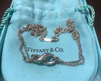 Tiffany & Co. 16" double strand infinity necklace in sterling silver with box and pouch.  $180 