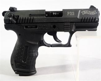 Smith & Wesson/Walther P22 .22 LR Pistol SN# N037064, 2 Total Mags, Extra 5" Bbl, And Extra Front End, In Original Hard Case