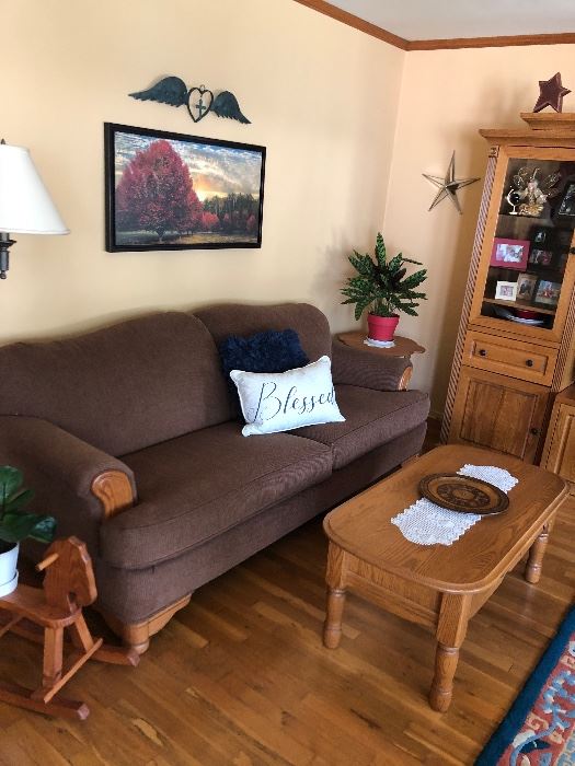 2 cushion sofa , coffee table