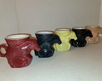 Frankoma Domocratic Donkey 1984 1985 1987 1988 and 1989