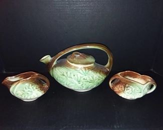 McCoy Teapot and Creamer and Sugar Set