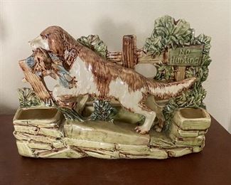 McCoy Pottery hunting dog planter