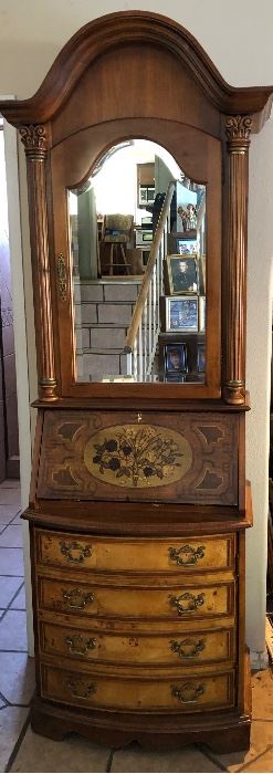 Desk over chest of drawers and china cupboard