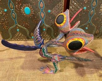 Oaxacan Mexican folk art artist painted sculpture