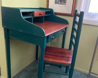 Painted student desk and chair