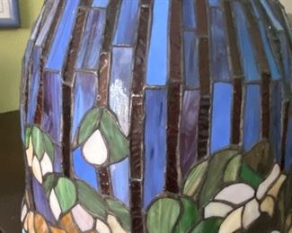 Stained glass  tulip shaped lamp shade - large