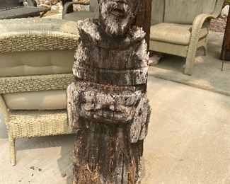 Large wood garden carving