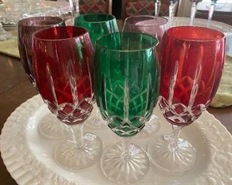 Czech cut to clear crystal stemware