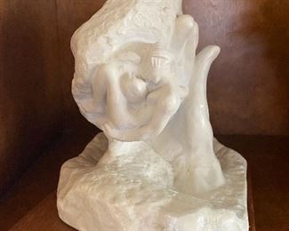 Nude pottery sculpture, Alva Studios by artist Spadem, FFR.  Signed. 