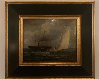 J. Clark oil on wood