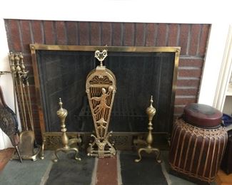 Brass Fireplace Fan, Fireplace Tools