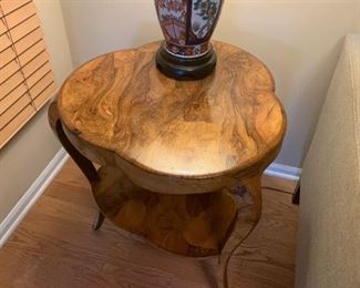 Lot #801 - $360 - Gorgeous Burl Wood Side Table (23.5" W x 26.5" H) 