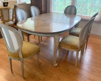 Lot #819 - $420 - French Provincial Dining Room Table & 12 Chairs