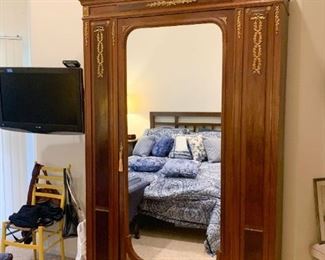 Lot #822 - $1,200 - Antique Late 19th Century French Armoire (53.5" L x 15.5"W x 96" H), no nails or screws were used in this piece