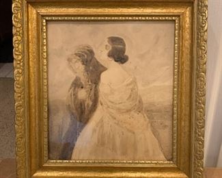 Lot #825 - $150 - Framed Artwork / Watercolor (12.5" L x 13.5" H) 