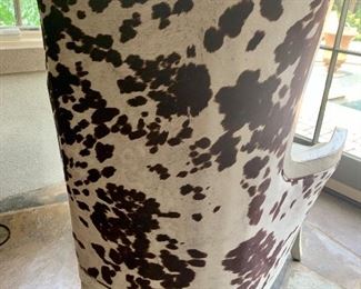 Faux (but realist) cowhide upholstery 
