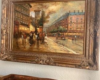 original oil on canvas measures 4’ by 34”