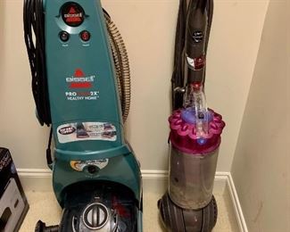 Bissell (Proheat 2X Healthy Home) wet vacuum, Dyson Vacuum (DC41) with attachments  