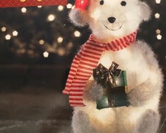 Lighted polar bear Christmas decor