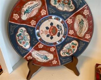 Chinoiserie plate and stand