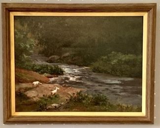 Pastoral Oil on Canvas signed Samand