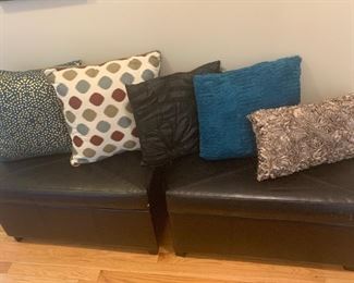 Leather Benches with Storage