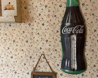 Vintage Coca Cola Thermometer , Fire Box