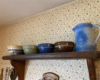 Antique  Salt Glaze Stoneware, Red Wing bowl, Antique Bowls